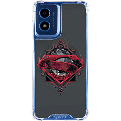 DC Comics Superman Grey Eye Collage Moto G 5G (2024) Clear Case